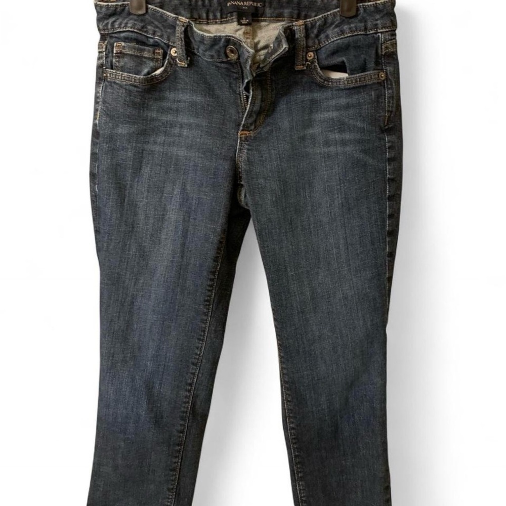 Banana Republic Women's size 6 Dark Blue low rise Skinny Jeans preppy Y2K